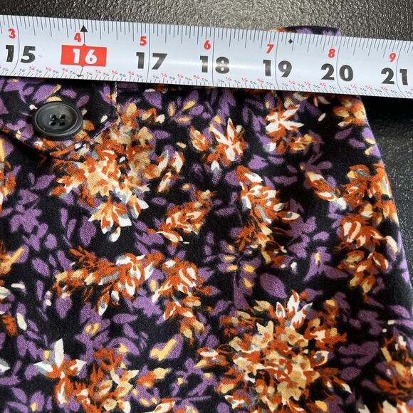 CJ Banks Skirt Womens 2X Dark Floral Purple Orange Fall Colors A-Line Midi Boho - Picture 9 of 10